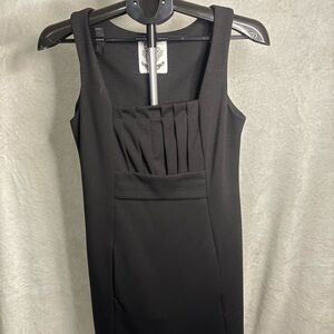 BB Dakota Black Pleated Gothic Mini Dress